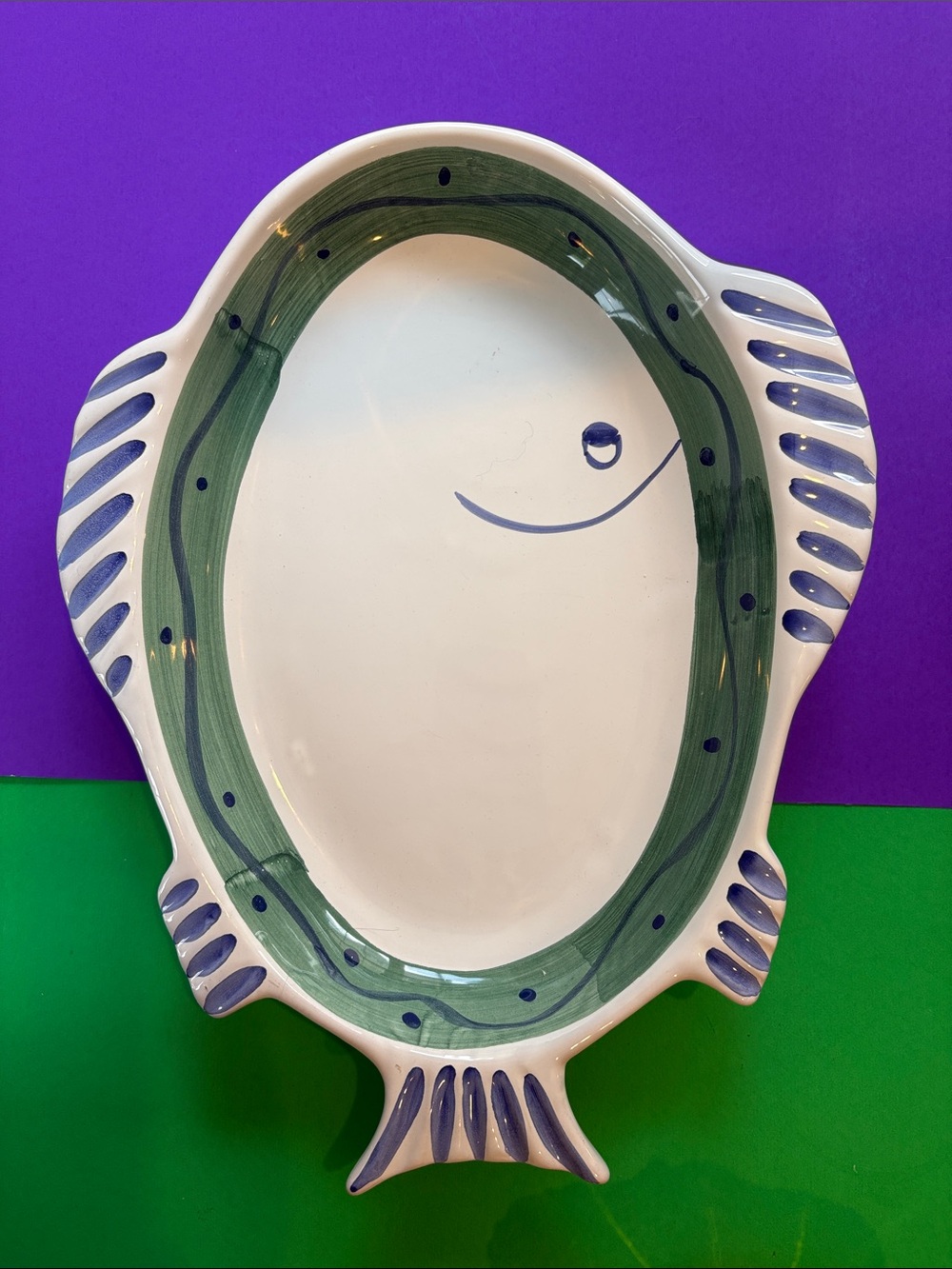 Caleca fish platter made and hand painted in Italy